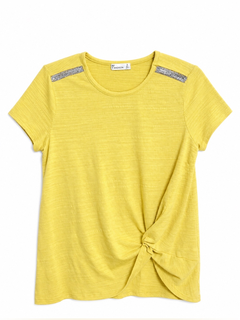 🌼 89th + Madison Yellow Twist Front Textured Blouse | M ✨